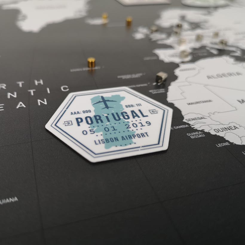 Magnet Set - Passport Stempel - 12er Set-Magnete-DIE WELTKARTE