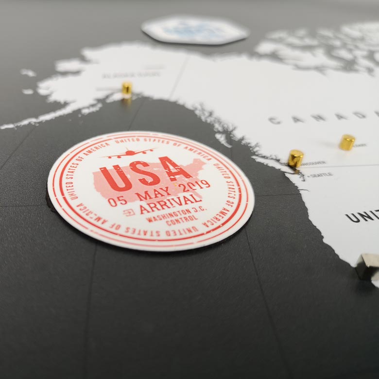 Magnet Set - Passport Stempel - 12er Set-Magnete-DIE WELTKARTE