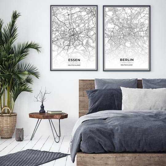 Stadt Poster - Essen Kartenposter / City Map-Poster-DIE WELTKARTE