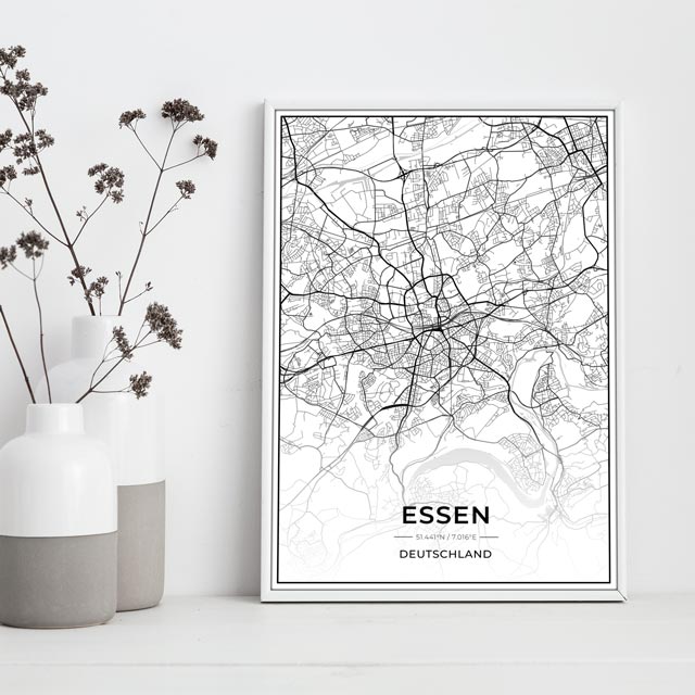 Stadt Poster - Essen Kartenposter / City Map-Poster-DIE WELTKARTE