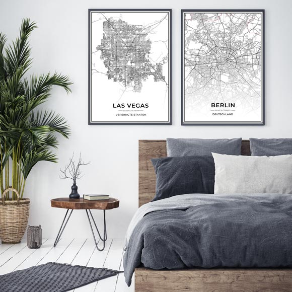 Stadt Poster - Las Vegas Kartenposter / City Map-Poster-DIE WELTKARTE