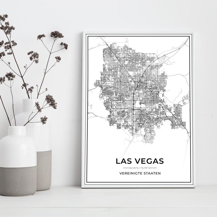 Stadt Poster - Las Vegas Kartenposter / City Map-Poster-DIE WELTKARTE