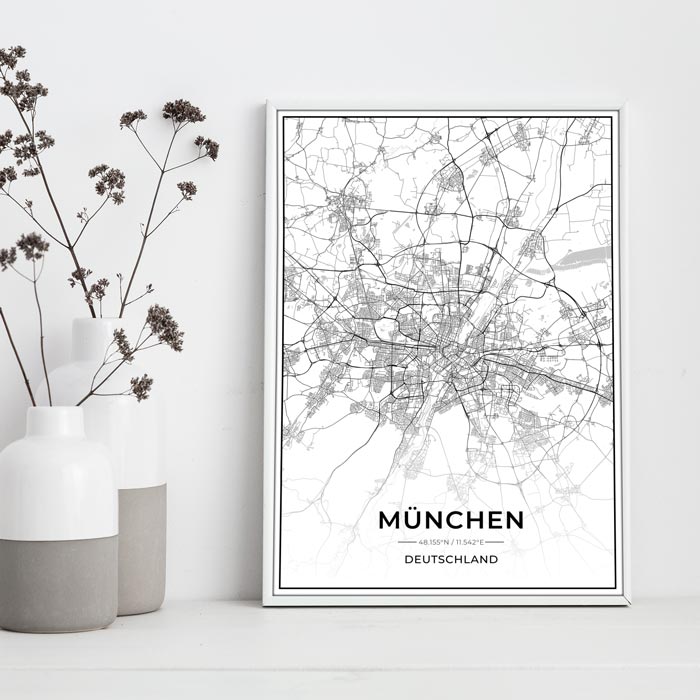 Stadt Poster - München Kartenposter / City Map-Poster-DIE WELTKARTE