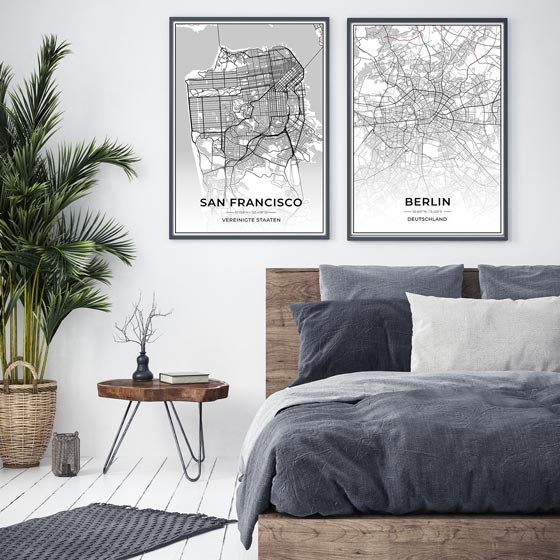 Stadt Poster - San Francisco Kartenposter / City Map-Poster-DIE WELTKARTE