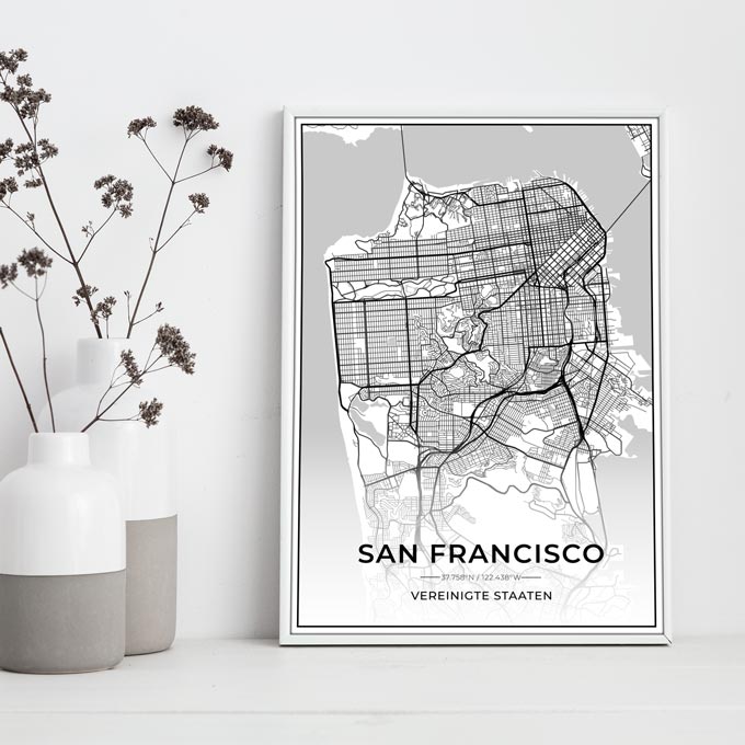 Stadt Poster - San Francisco Kartenposter / City Map-Poster-DIE WELTKARTE