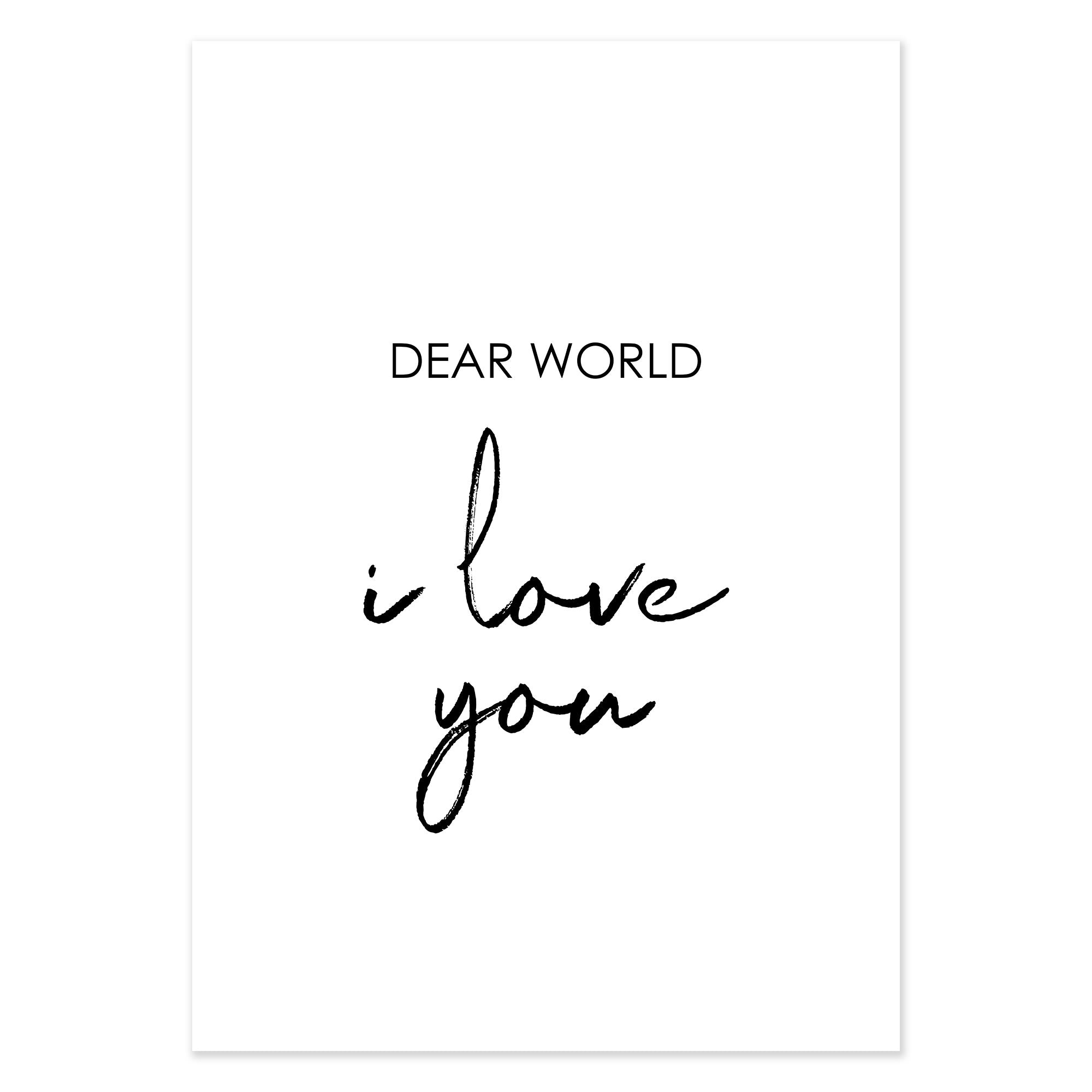 Travel Poster - "I LOVE YOU WORLD"-Poster-DIE WELTKARTE