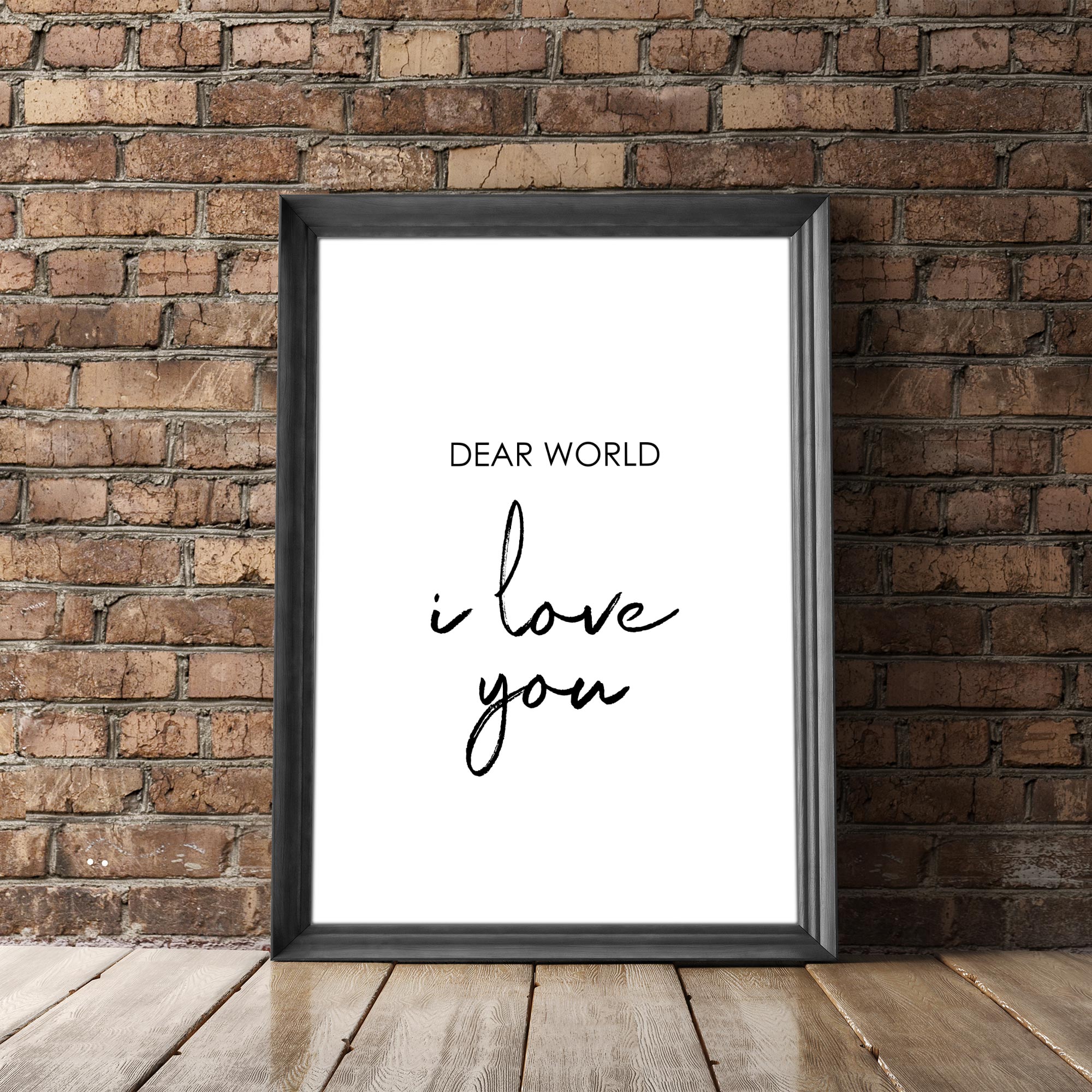 Travel Poster - "I LOVE YOU WORLD"-Poster-DIE WELTKARTE