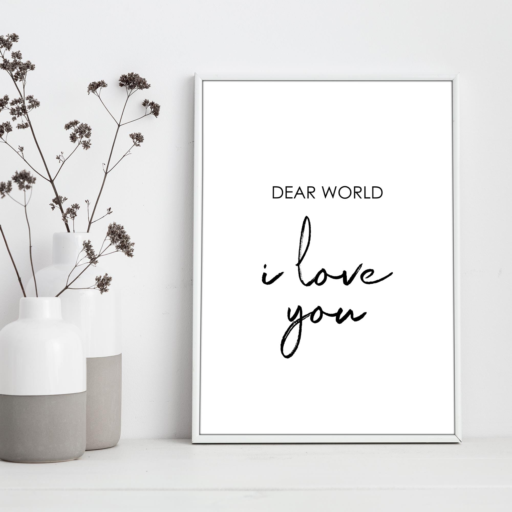 Travel Poster - "I LOVE YOU WORLD"-Poster-DIE WELTKARTE