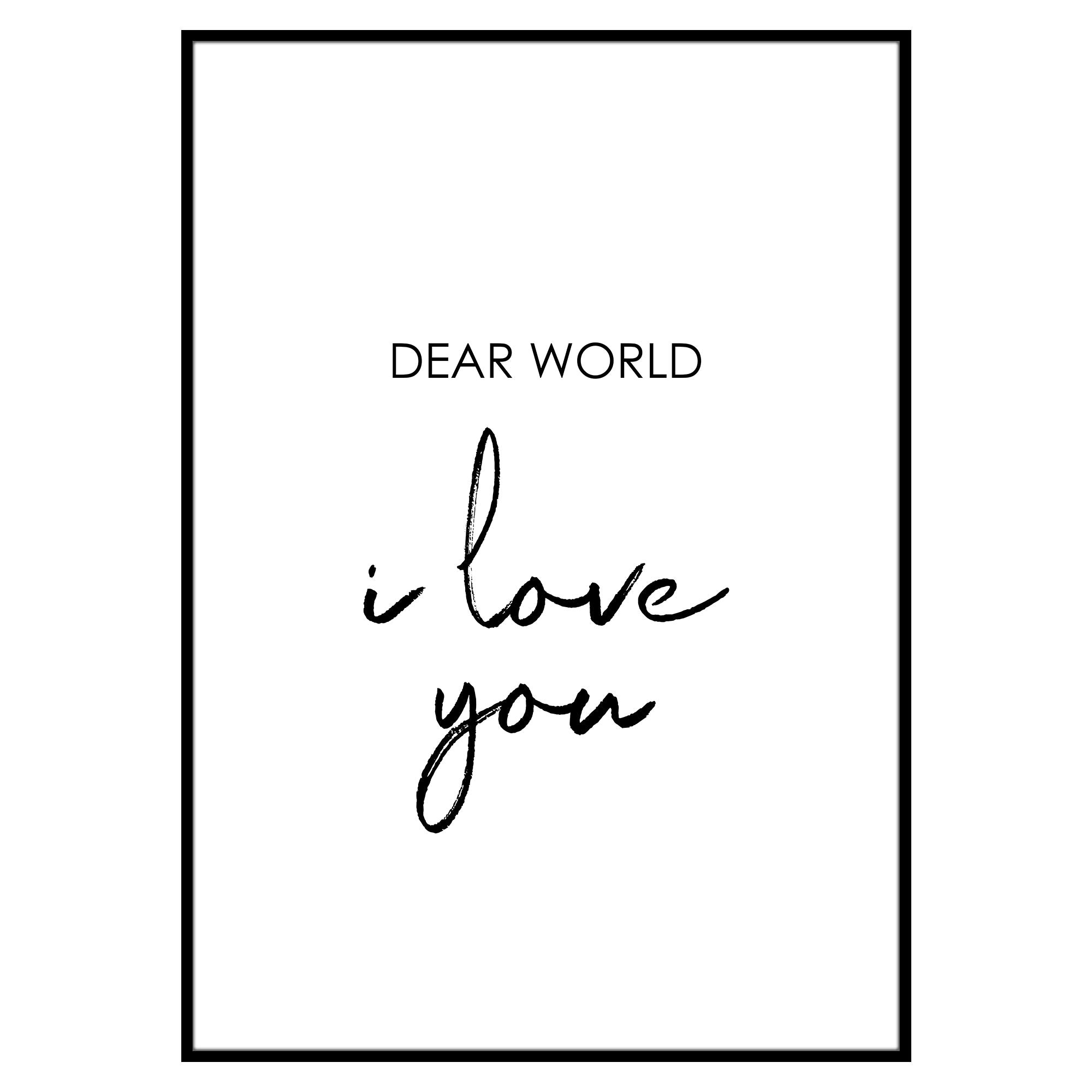Travel Poster - "I LOVE YOU WORLD"-Poster-DIE WELTKARTE