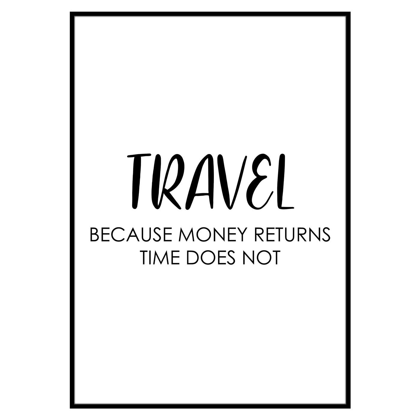 Travel Poster - "MONEY RETURNS TIME DOES NOT"-Poster-DIE WELTKARTE