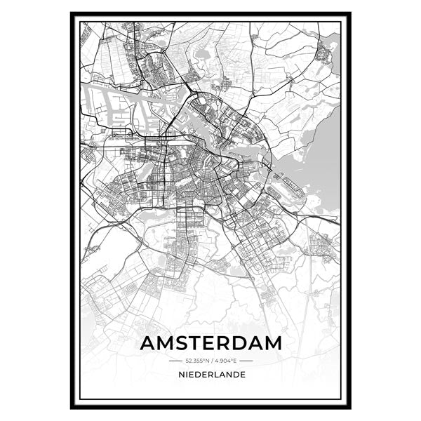 Stadt Poster - Amsterdam Kartenposter / City Map-Poster-DIE WELTKARTE