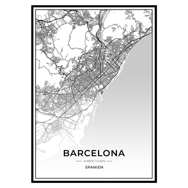 Stadt Poster - Barcelona Kartenposter / City Map-Poster-DIE WELTKARTE