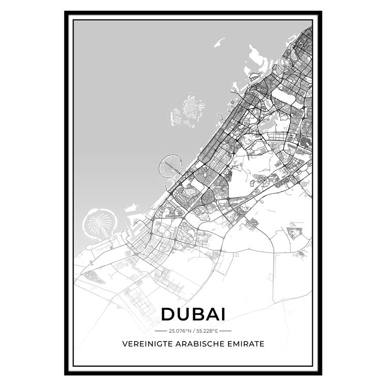 Stadt Karten Poster - Dubai