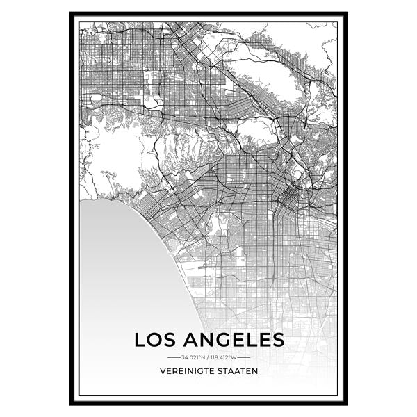 Stadt Poster - Los Angeles Kartenposter / City Map-Poster-DIE WELTKARTE