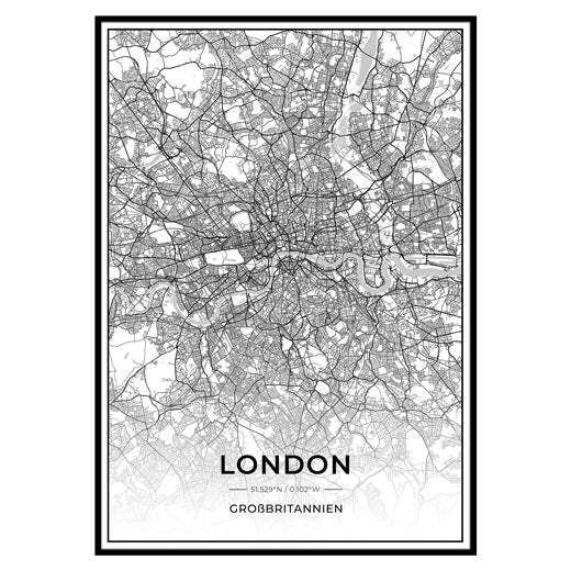 Stadt Karten Poster - London