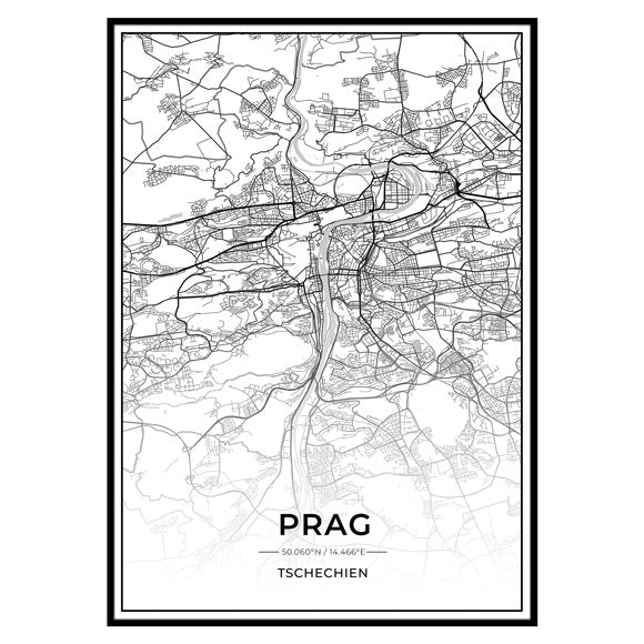 Stadt Poster - Prag Kartenposter / City Map-Poster-DIE WELTKARTE