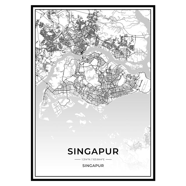 Stadt Poster - Singapur Kartenposter / City Map-Poster-DIE WELTKARTE