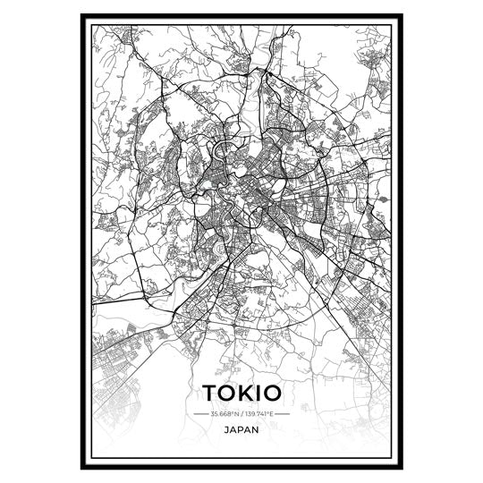 Stadt Poster - Tokio Kartenposter / City Map-Poster-DIE WELTKARTE