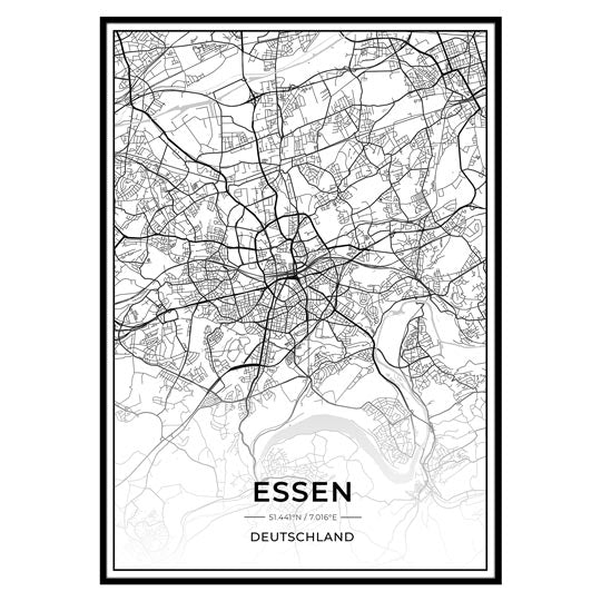 Stadt Poster - Essen Kartenposter / City Map-Poster-DIE WELTKARTE