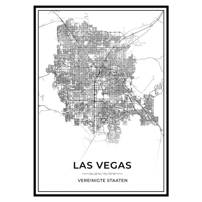 Stadt Poster - Las Vegas Kartenposter / City Map-Poster-DIE WELTKARTE