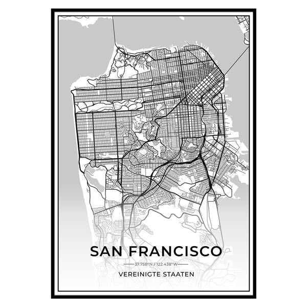 Stadt Poster - San Francisco Kartenposter / City Map-Poster-DIE WELTKARTE