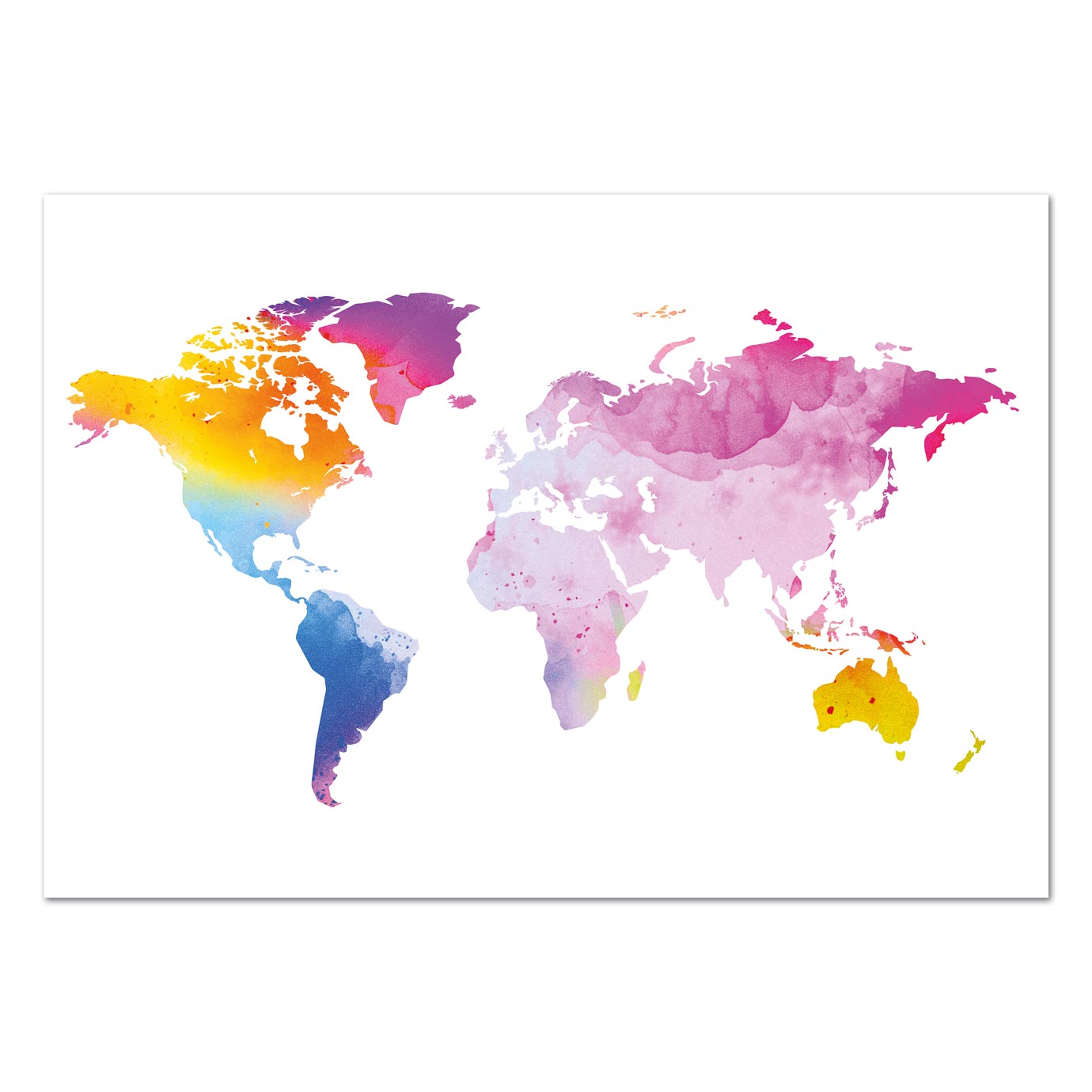 Weltkarte Poster - Aquarell