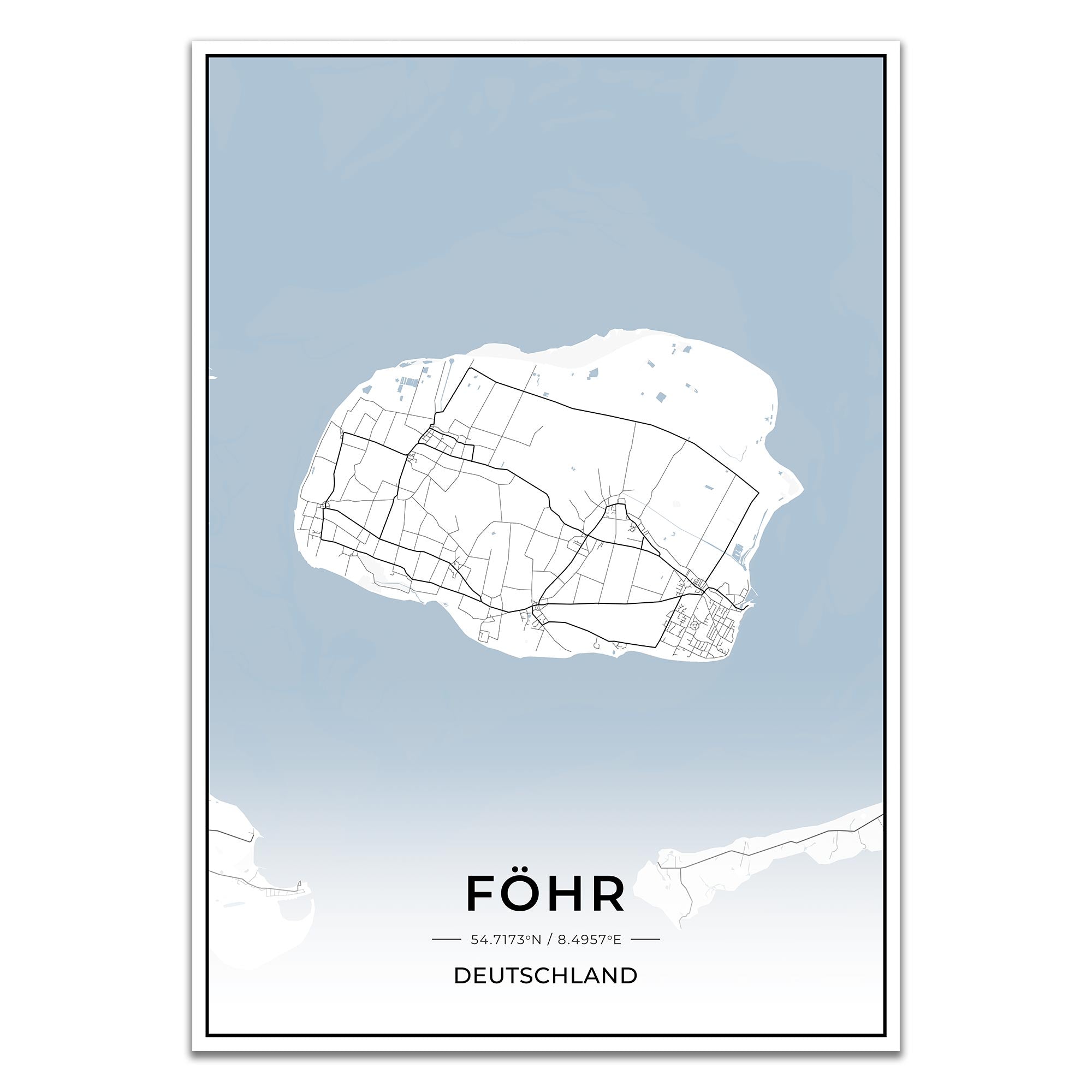 Insel Karten Poster - Föhr