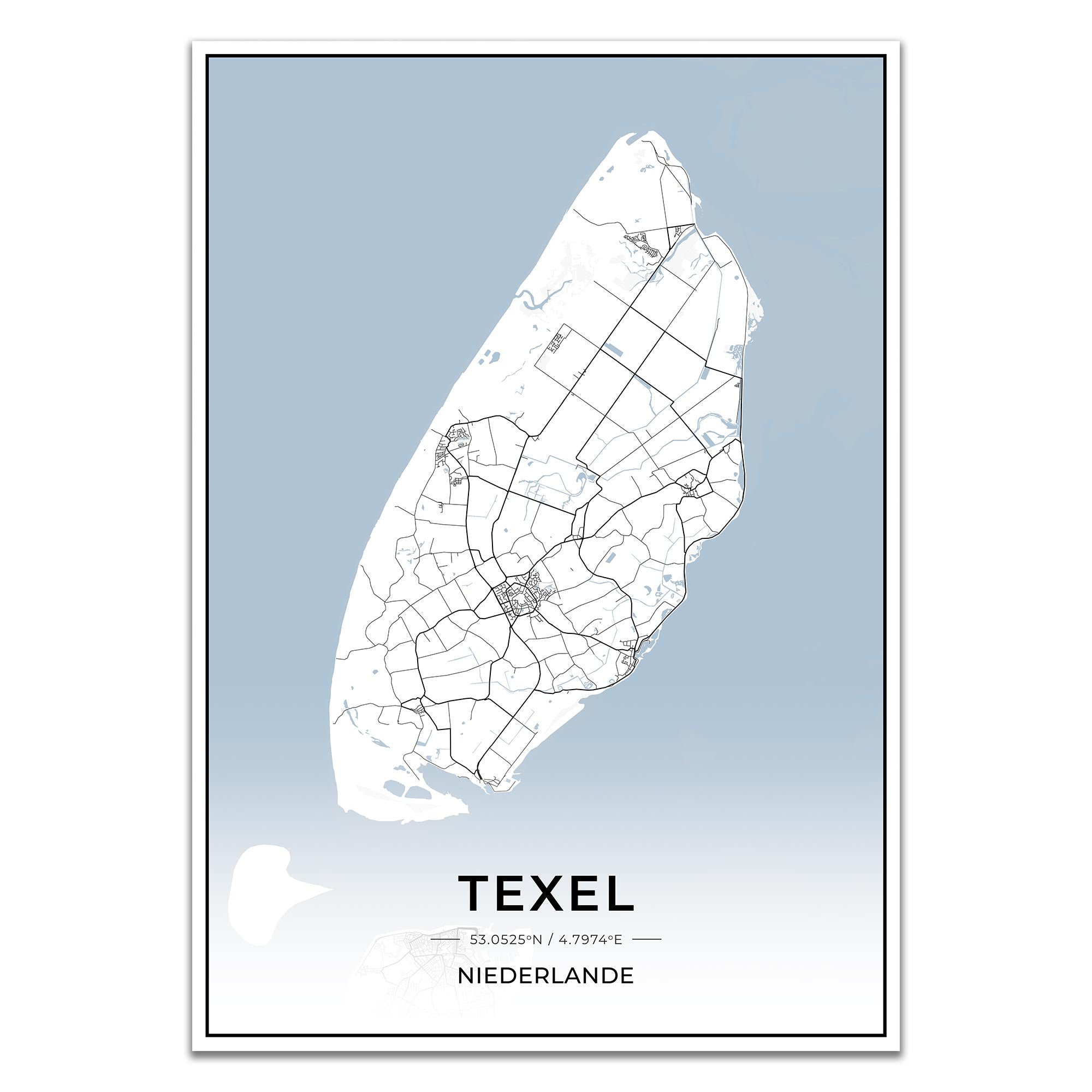 Insel Karten Poster - Texel