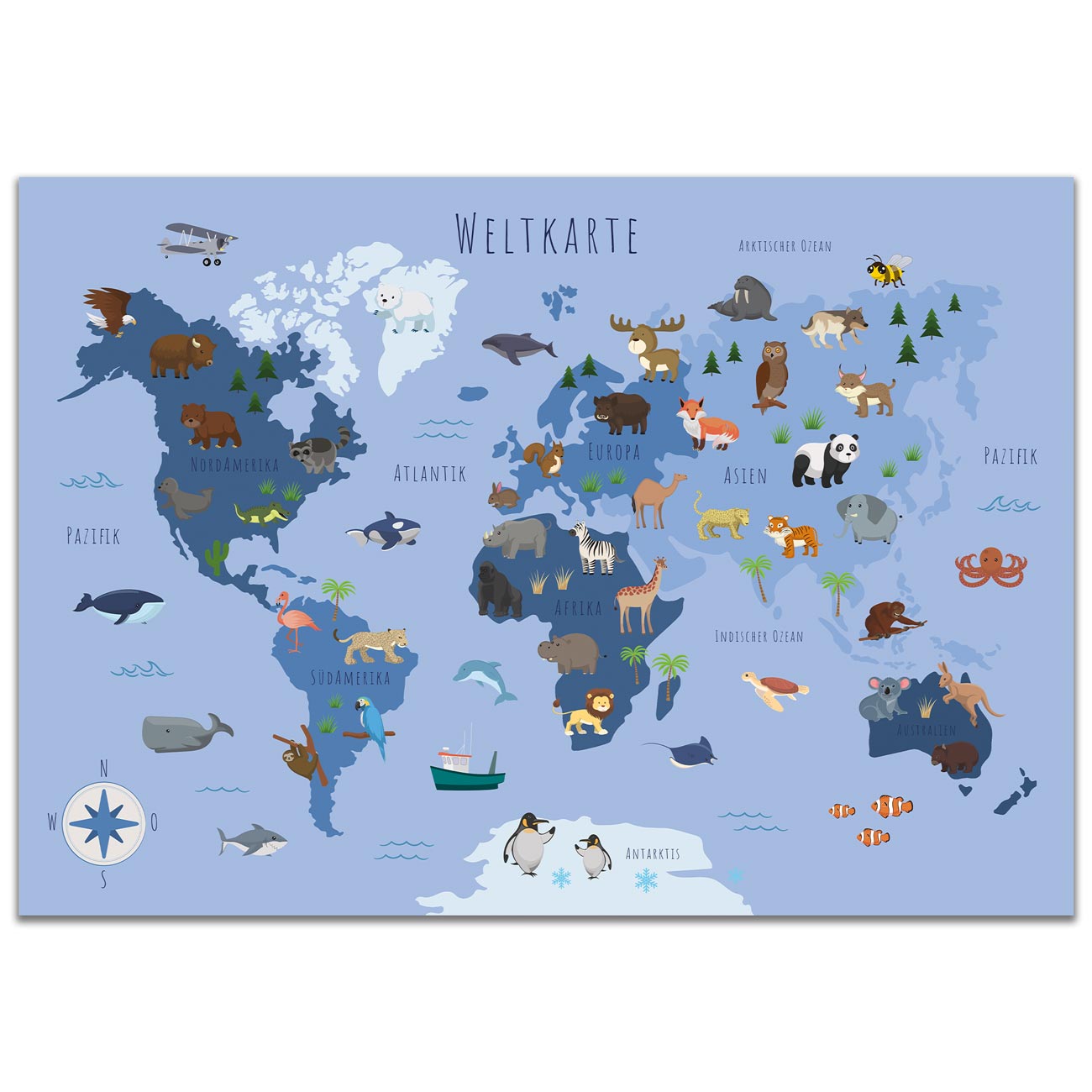 Kinder Weltkarte Weltkarte Poster Für Kinder - Doppelseitiges Lernposter  Mit Sonnensystem \u0026 USA-Karte Bildungsposter Laminiert 61x43 Cm Sonnensystem, image size:1300x1300