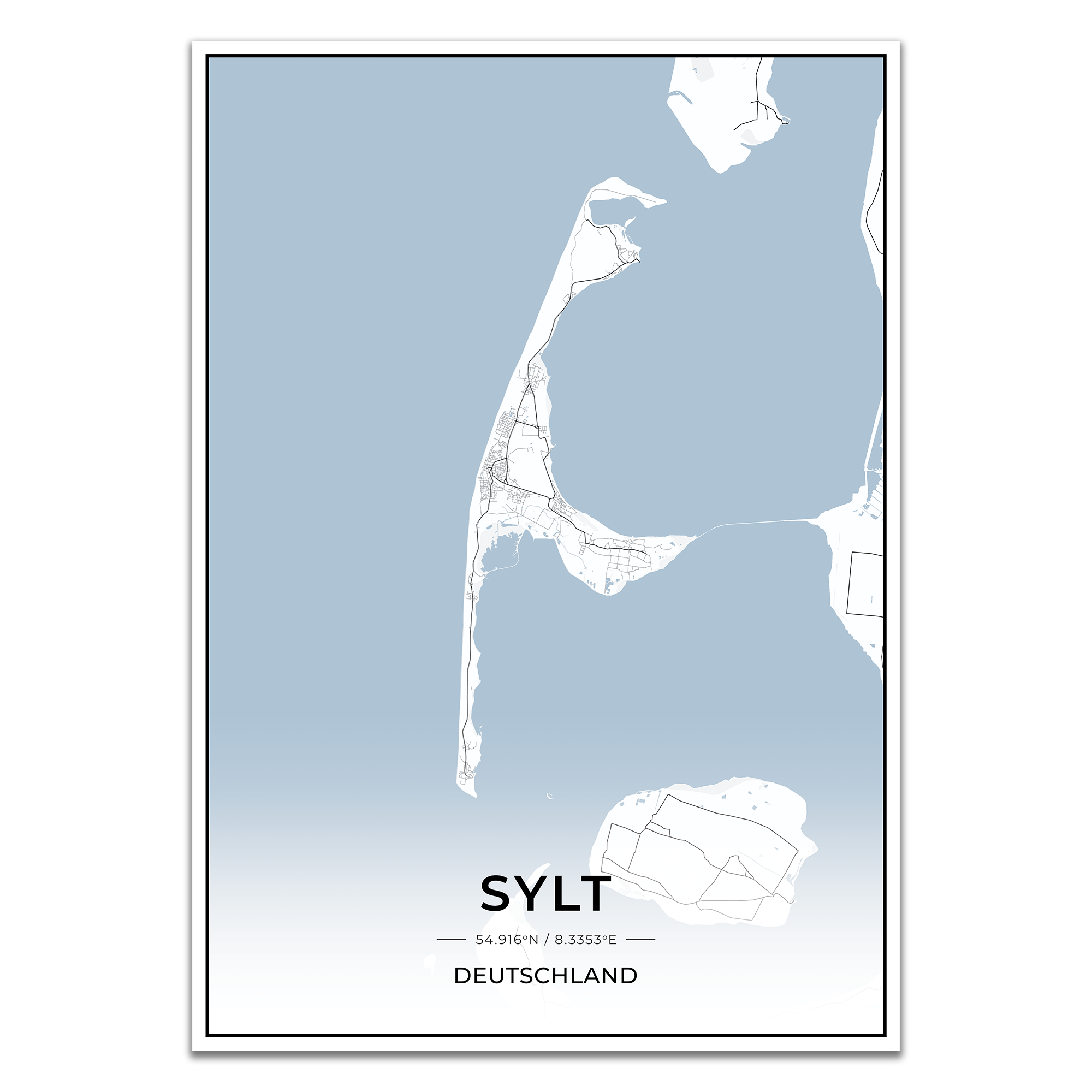 Insel Karten Poster - Sylt