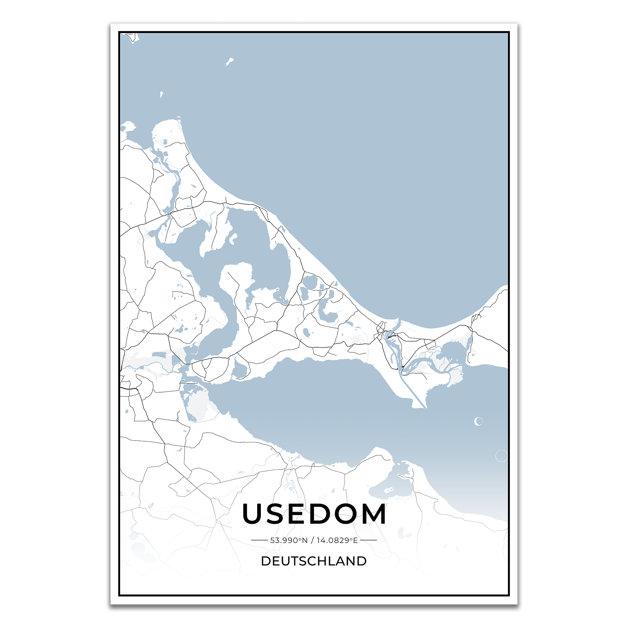 Insel Karten Poster - Usedom