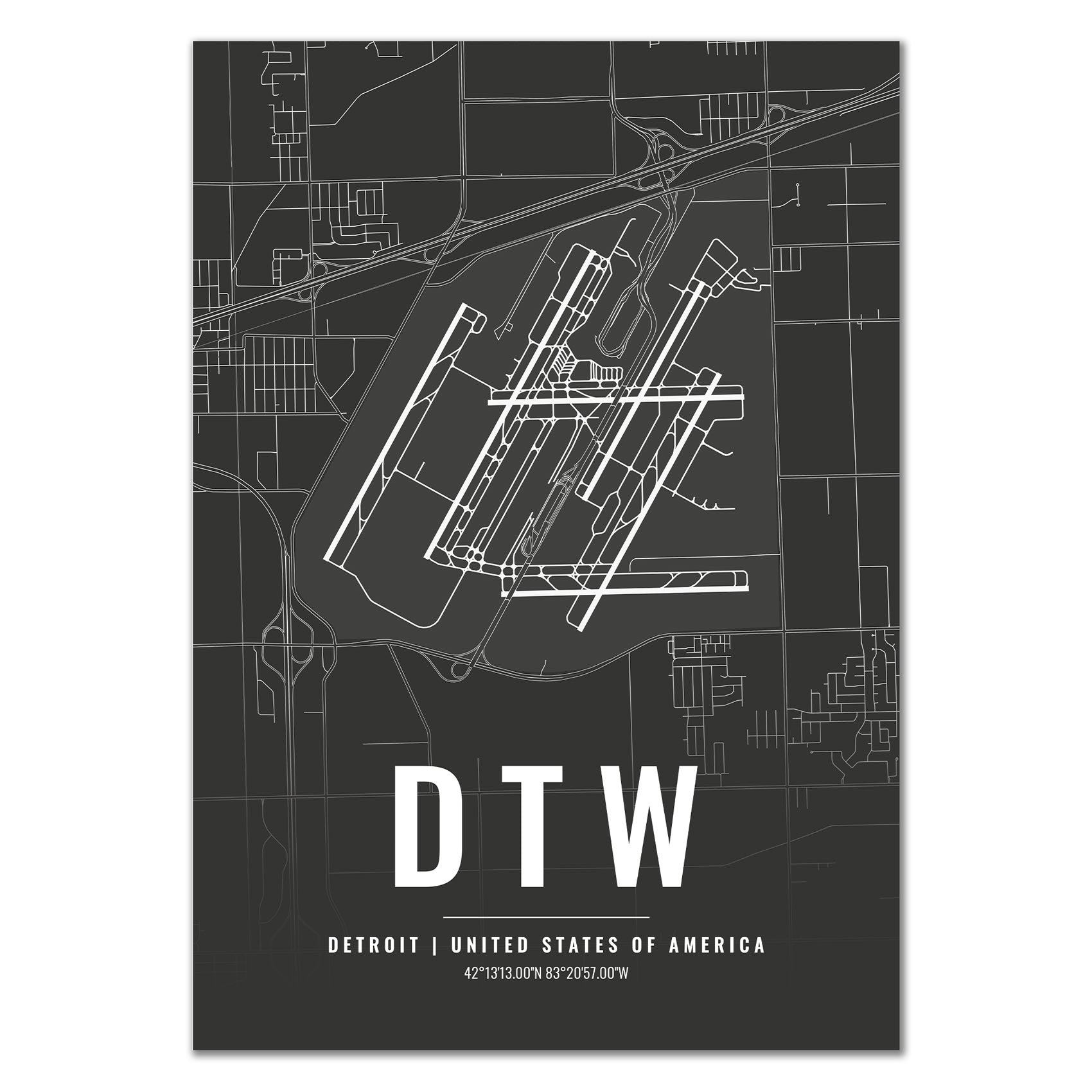 Flughafen Poster - DTW - Detroit