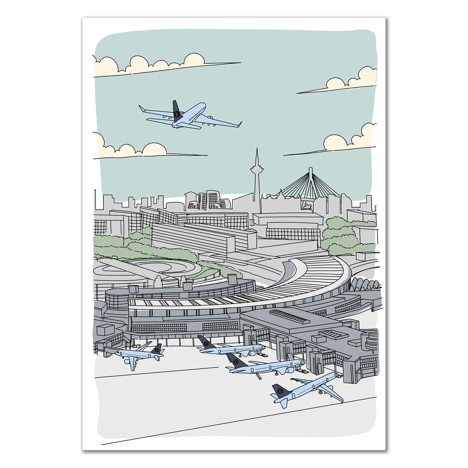 Flughafen Illustration - Düsseldorf