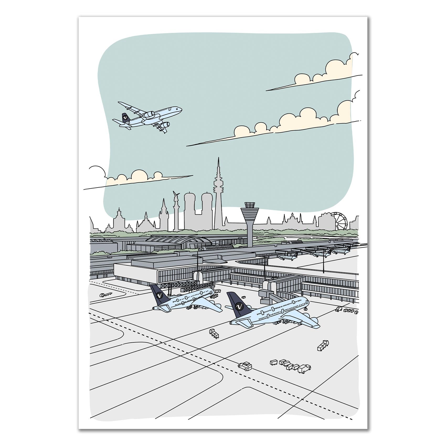 Flughafen Illustration - München