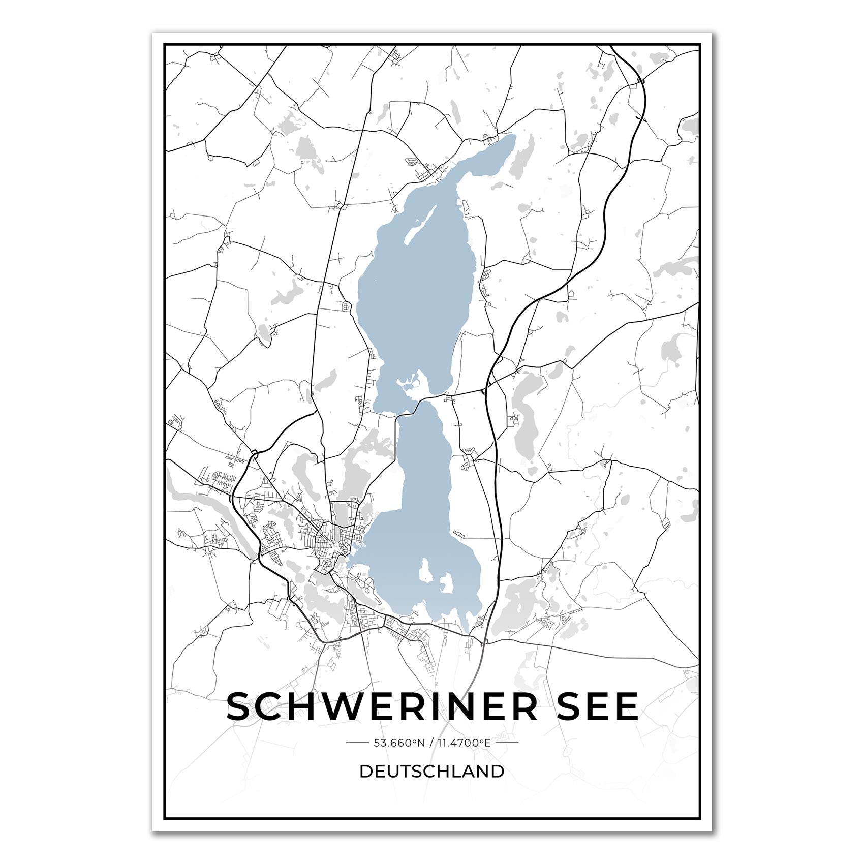See Karten Poster - Schweriner See
