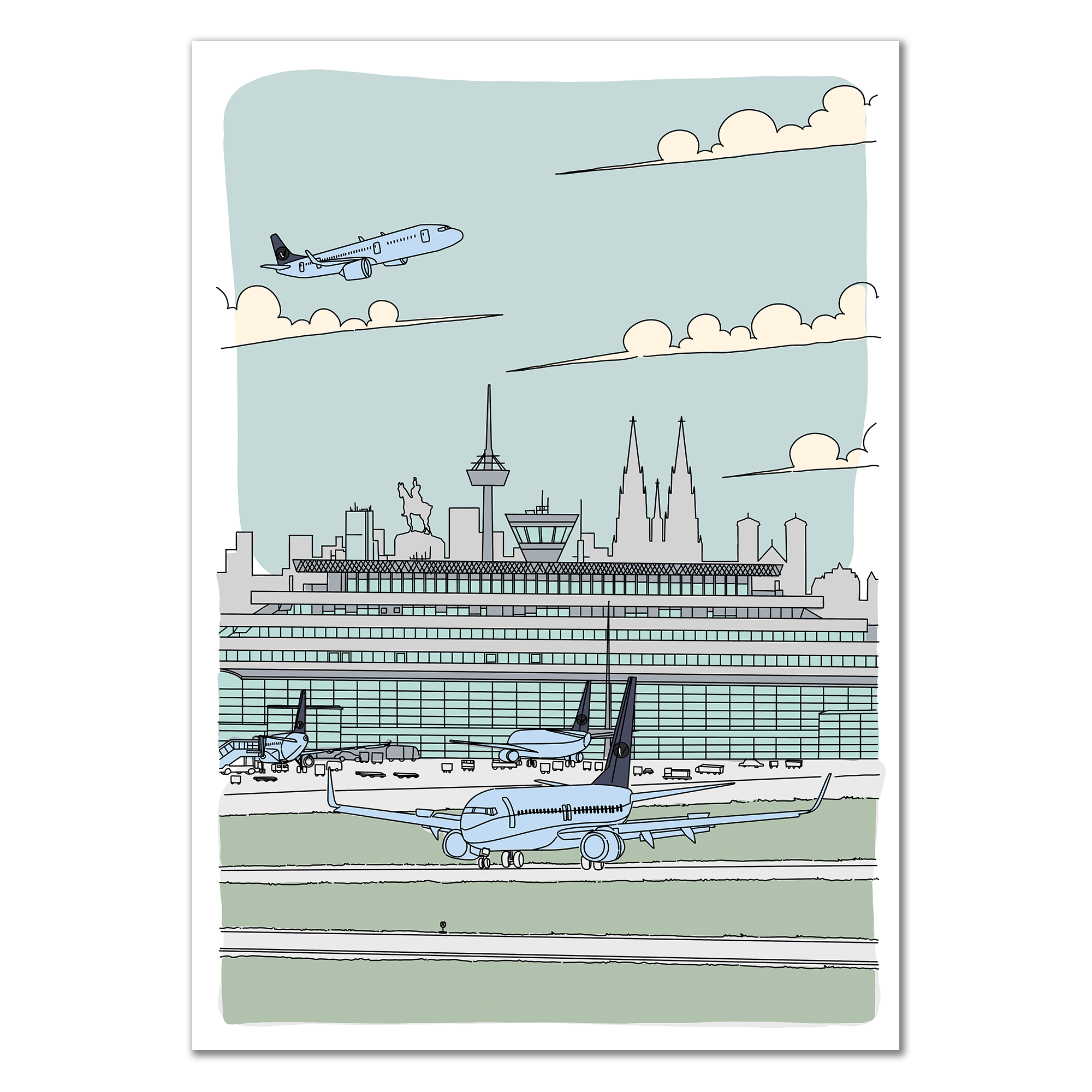 Flughafen Illustration - Köln