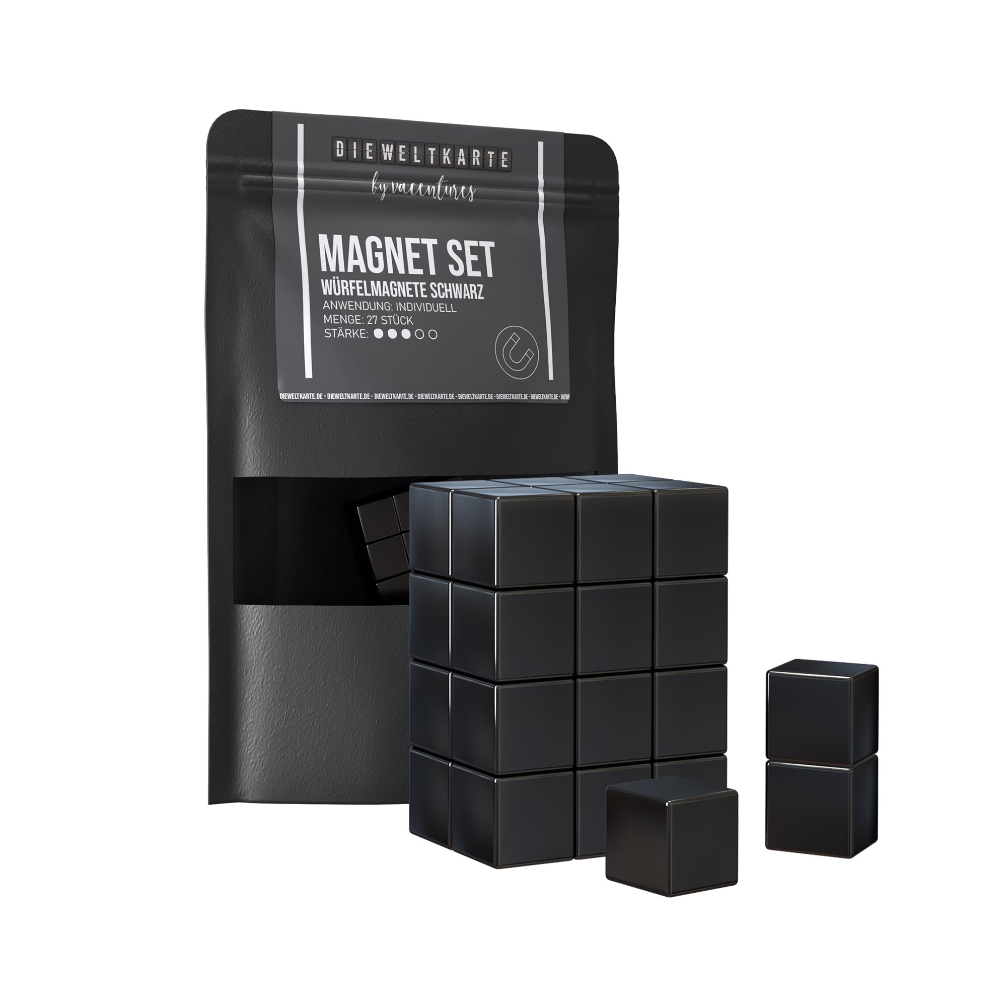 Magnet Set - schwarze Würfelmagnete