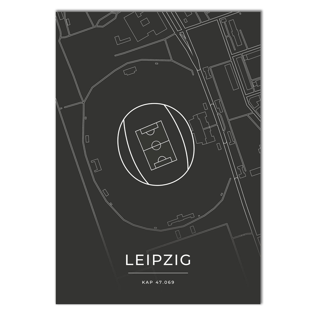 Stadion Poster - Leipzig - Fussball Karte