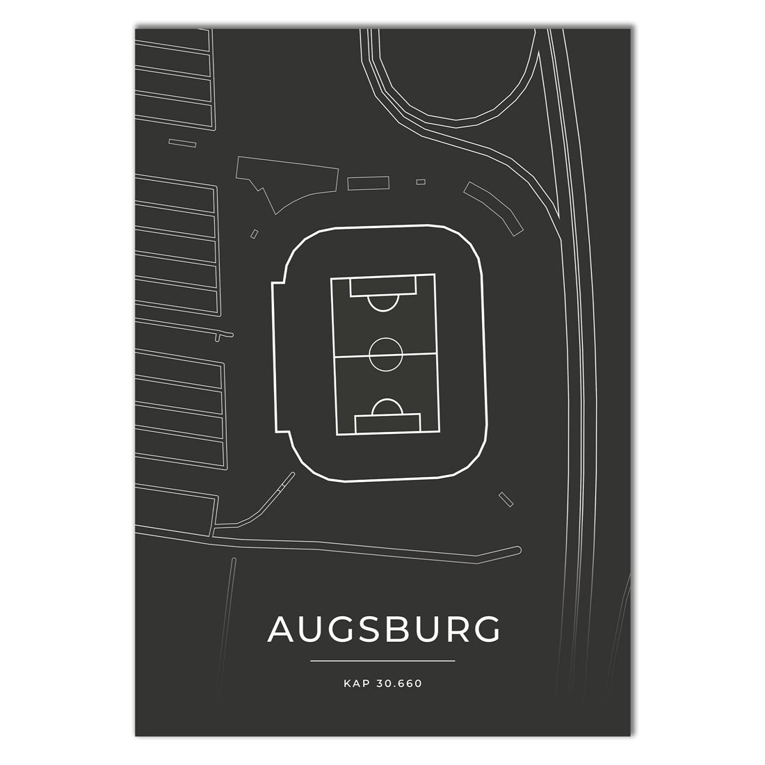 Stadion Poster - Augsburg - Fussball Karte