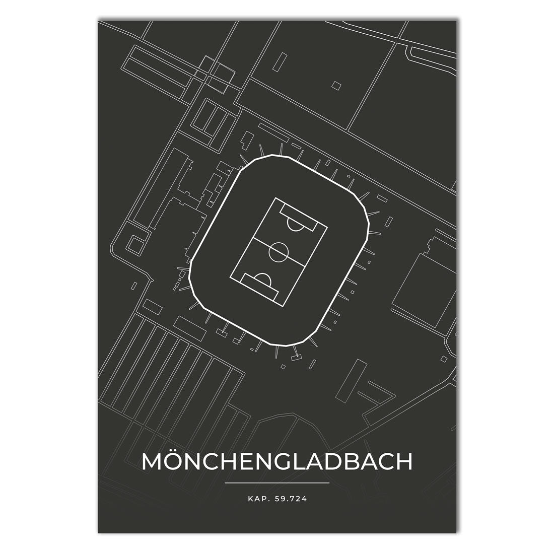 Stadion Poster - Mönchengladbach - Fussball Karte