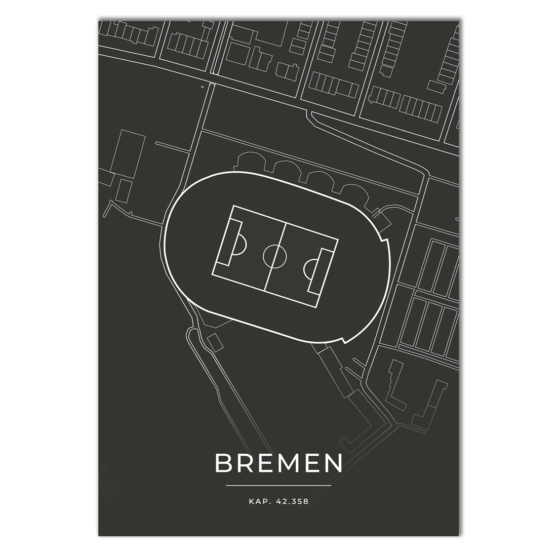Stadion Poster - Bremen - Fussball Karte