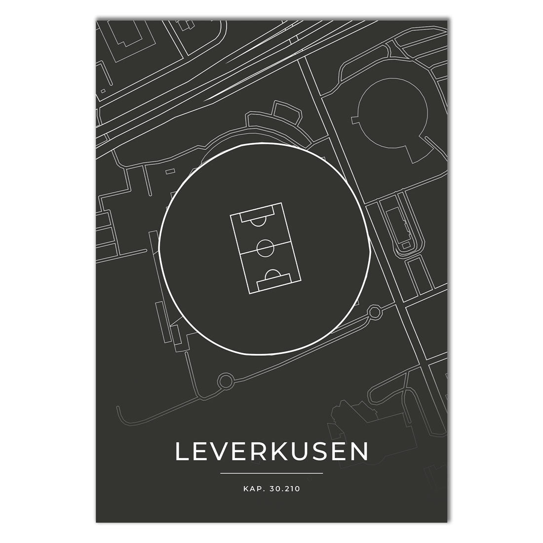 Stadion Poster - Leverkusen - Fussball Karte