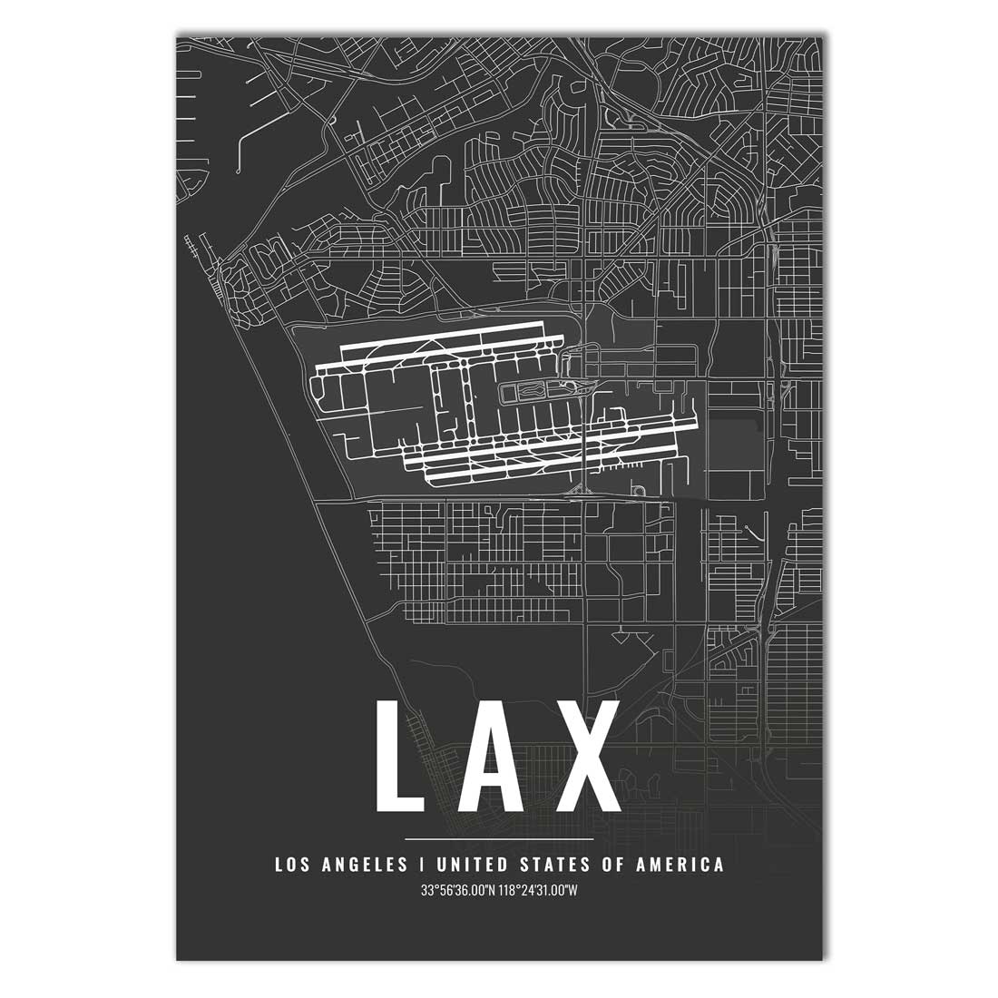 Flughafen Poster - LAX - Los Angeles
