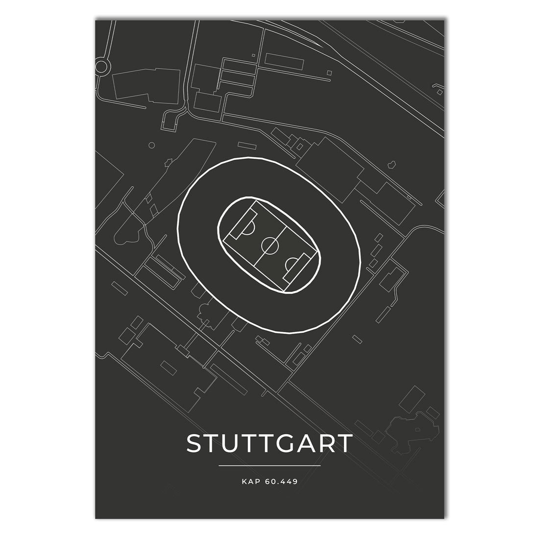 Stadion Poster - Stuttgart - Fussball Karte
