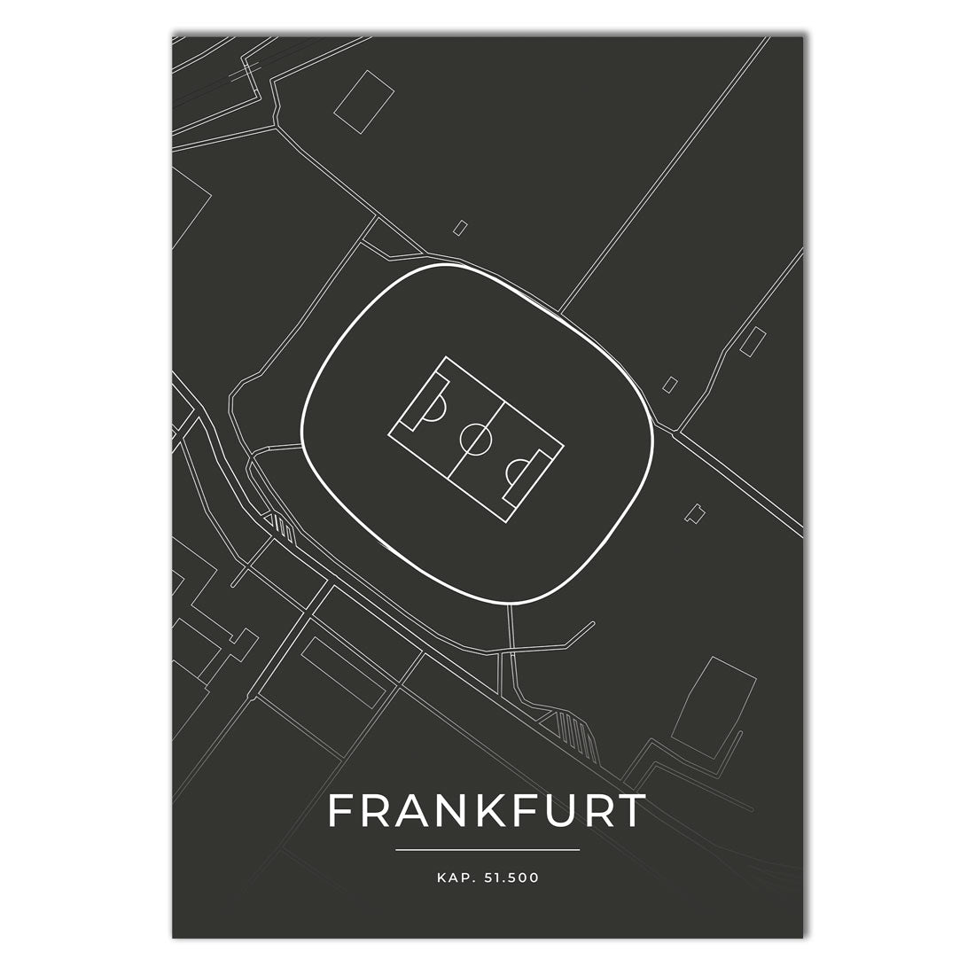 Stadion Poster - Frankfurt - Fussball Karte