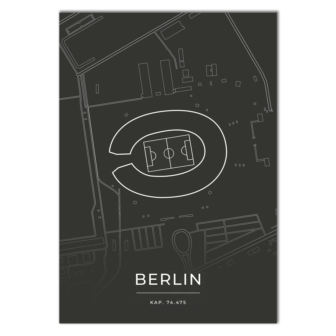 Stadion Poster - Berlin - Fussball Karte
