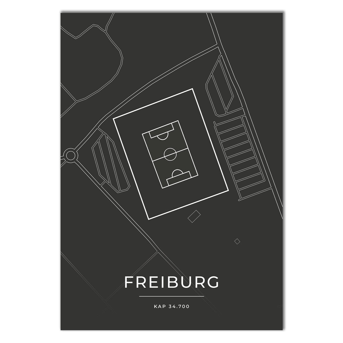 Stadion Poster - Freiburg - Fussball Karte