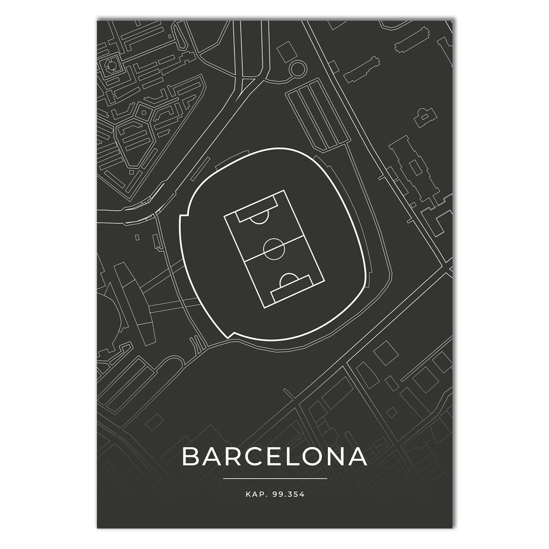 Stadion Poster - Barcelona - Fussball Karte