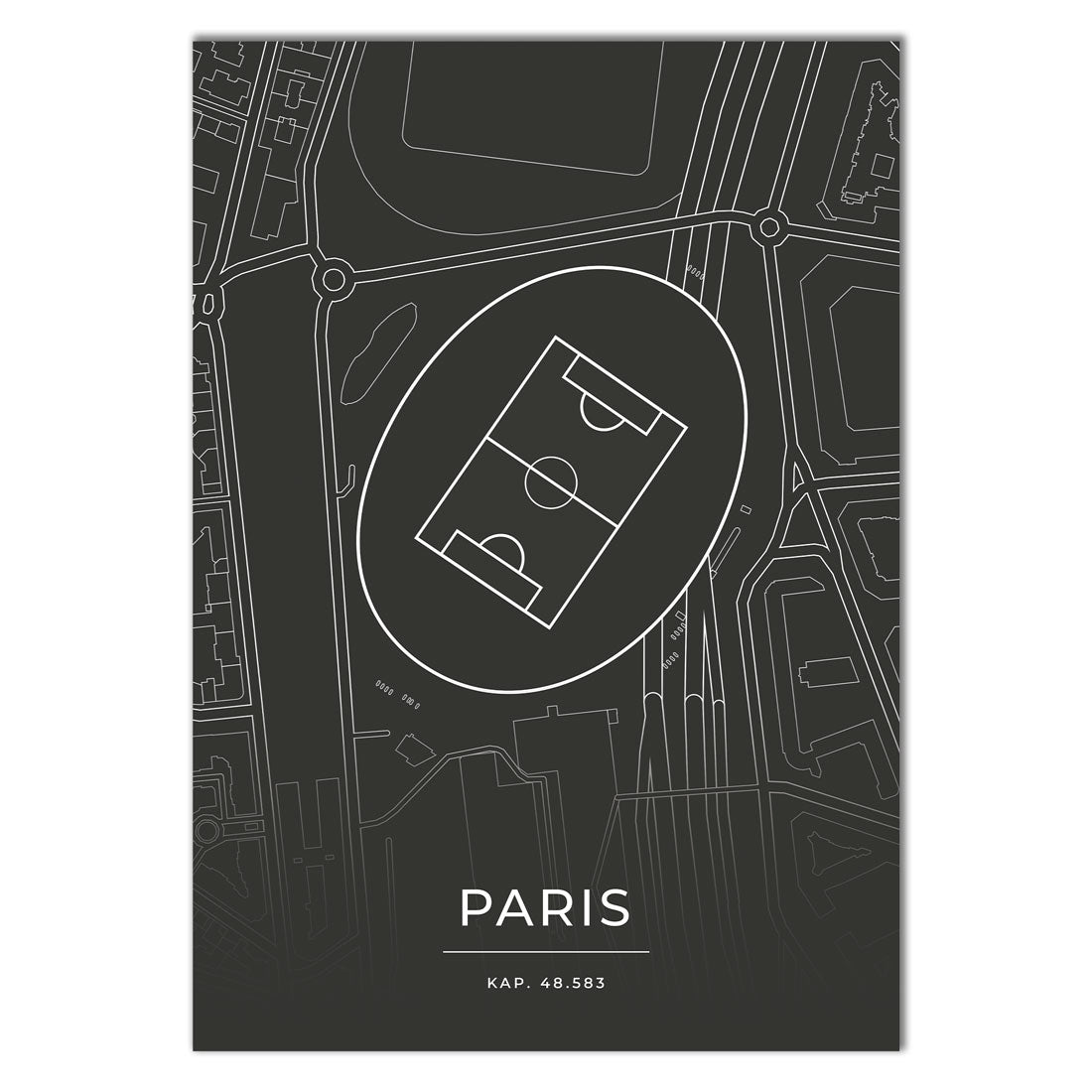 Stadion Poster - Paris - Fussball Karte