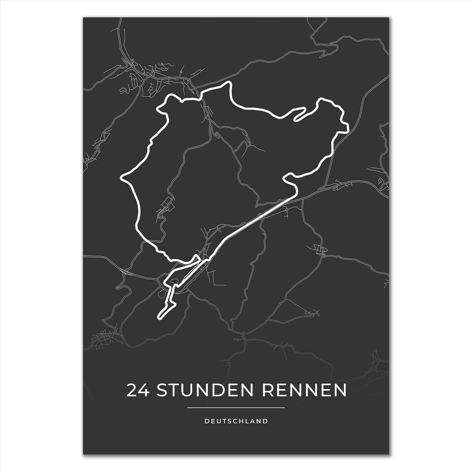 Rennstrecke Poster - Nürburg 24h Rennen - Motorsport Karte